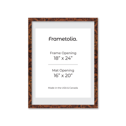 18" x 24" Amber Burlwood Lucca Wall Frame