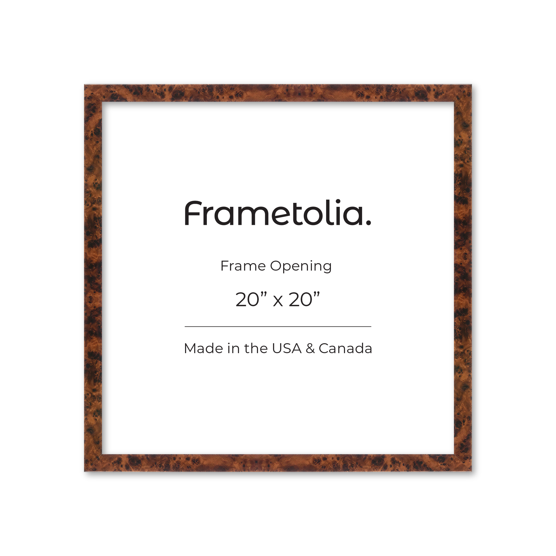 20" x 20" Amber Burlwood Lucca Wall Frame