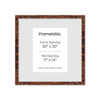 20" x 20" Amber Burlwood Lucca Wall Frame