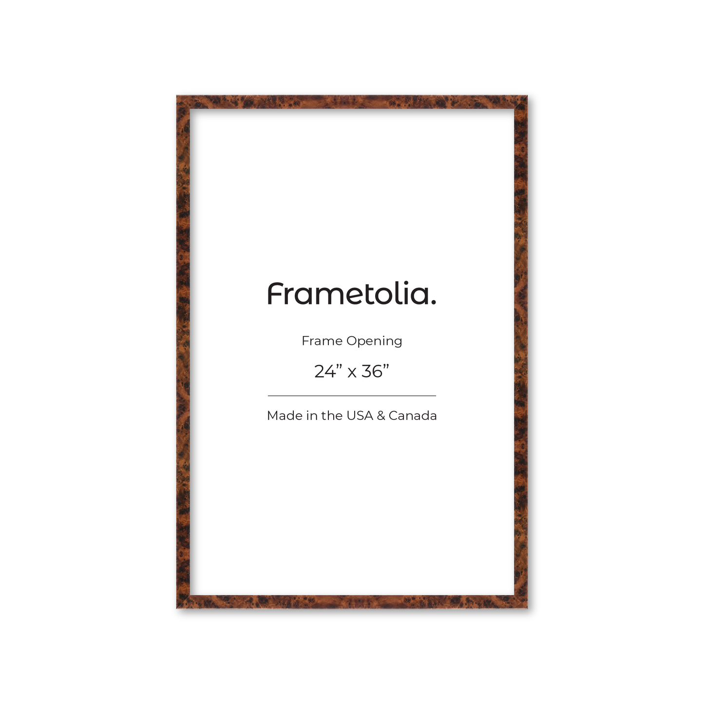 24" x 36" Amber Burlwood Lucca Wall Frame