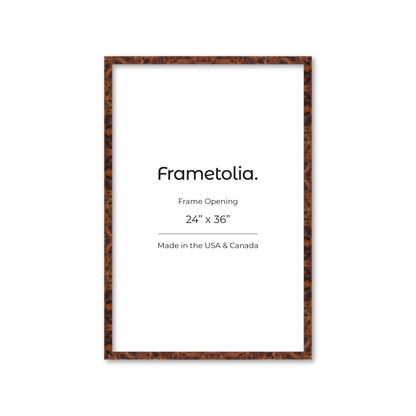 24" x 36" Amber Burlwood Lucca Wall Frame