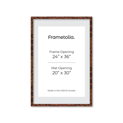 24" x 36" Amber Burlwood Lucca Wall Frame