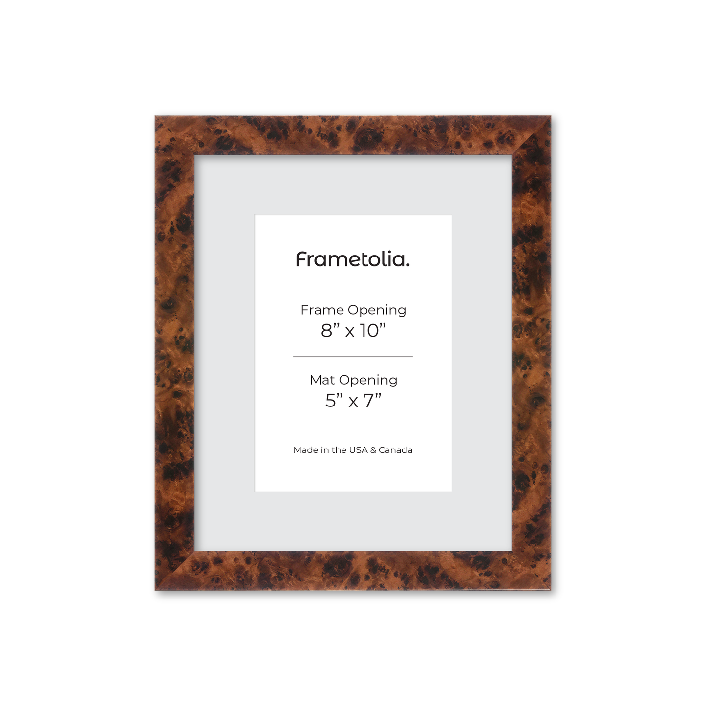 8" x 10" Amber Burlwood Lucca Wall Frame