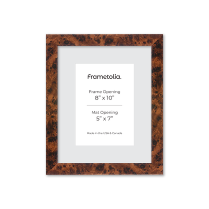 8" x 10" Amber Burlwood Lucca Wall Frame