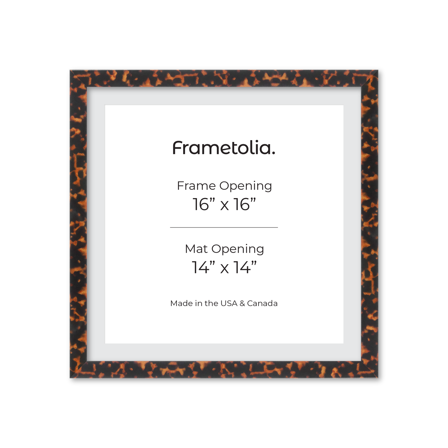 16" x 16" Tortoise Burlwood Lucca Wall Frame