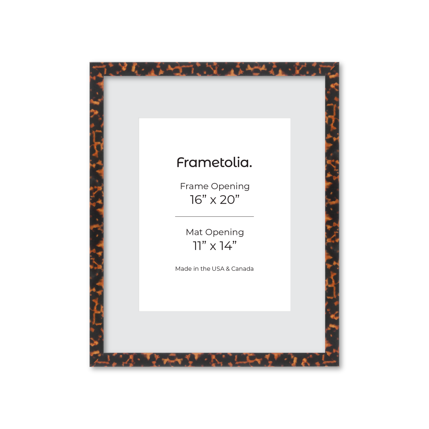 16" x 20" Tortoise Burlwood Lucca Wall Frame