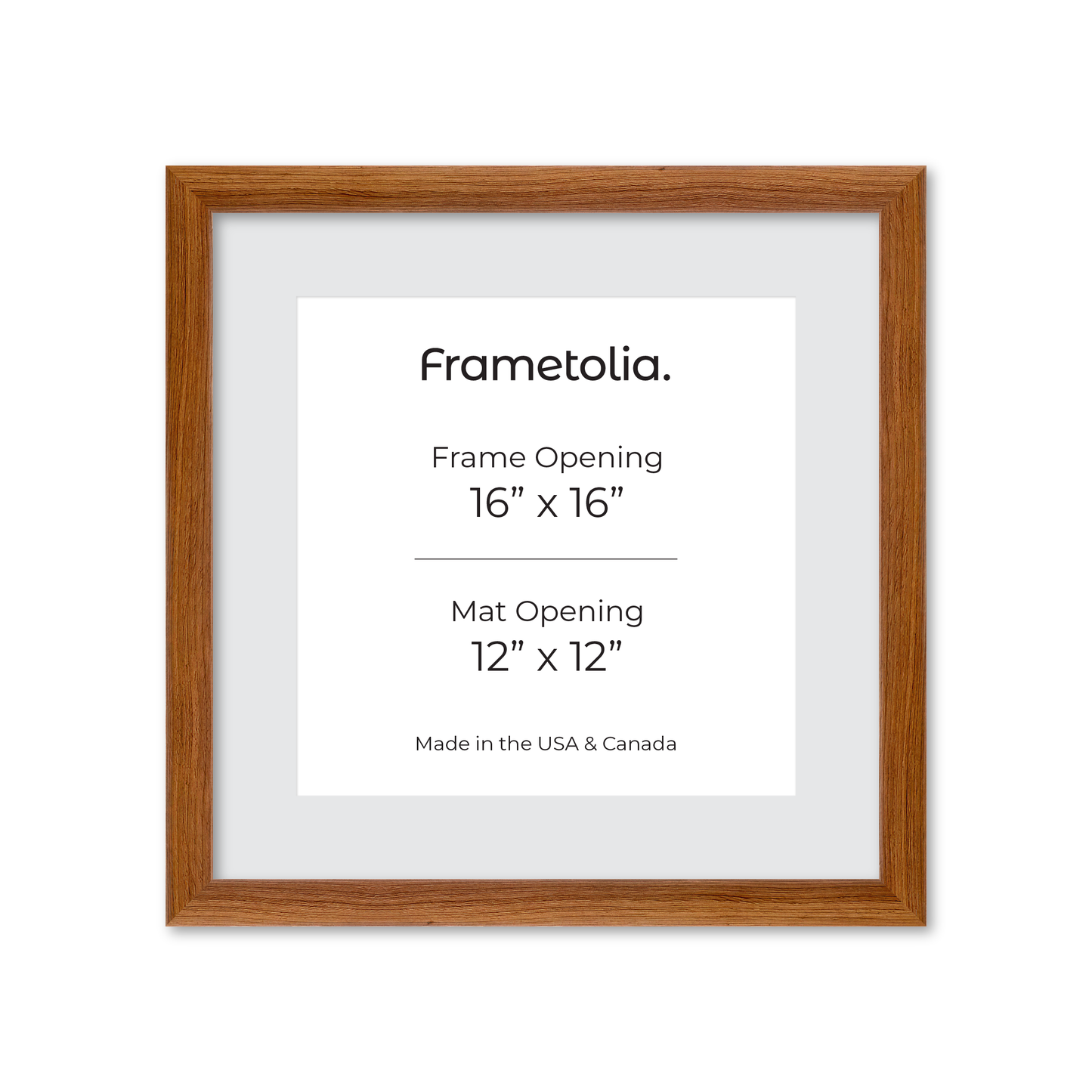16" x 16" Light Walnut Hudson Wall Frame