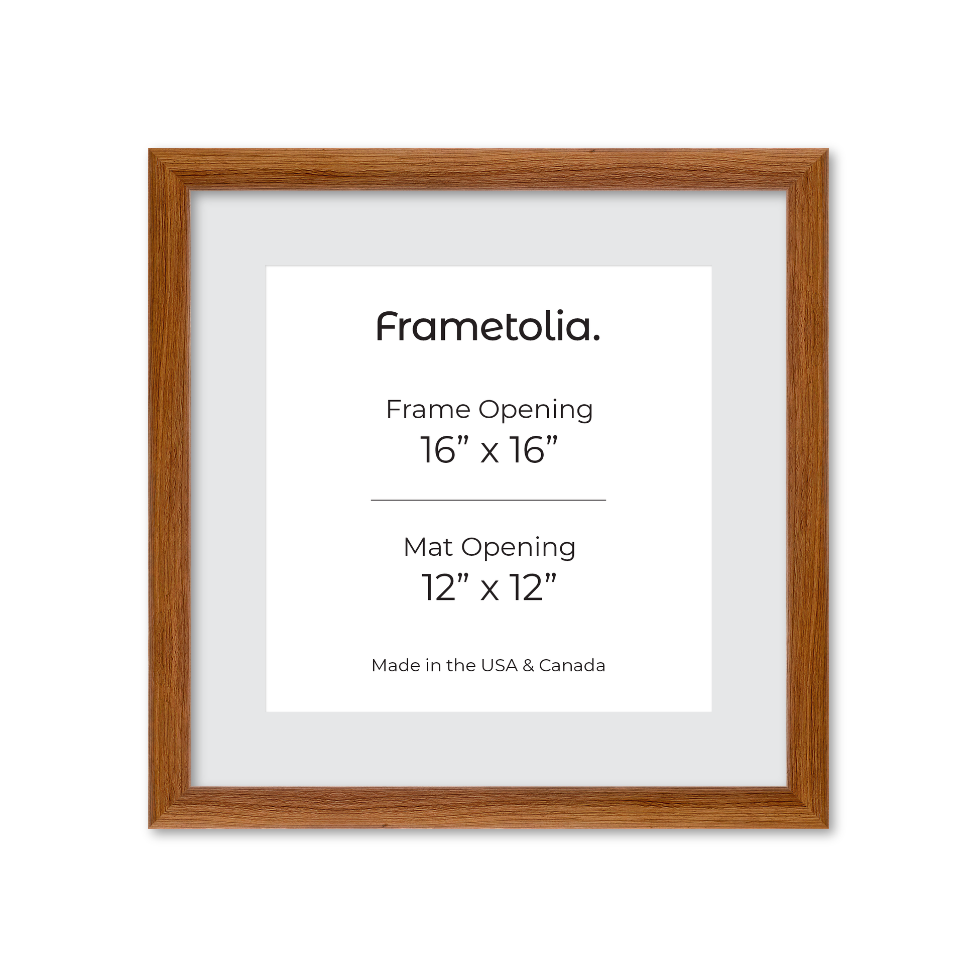 16" x 16" Light Walnut Hudson Wall Frame