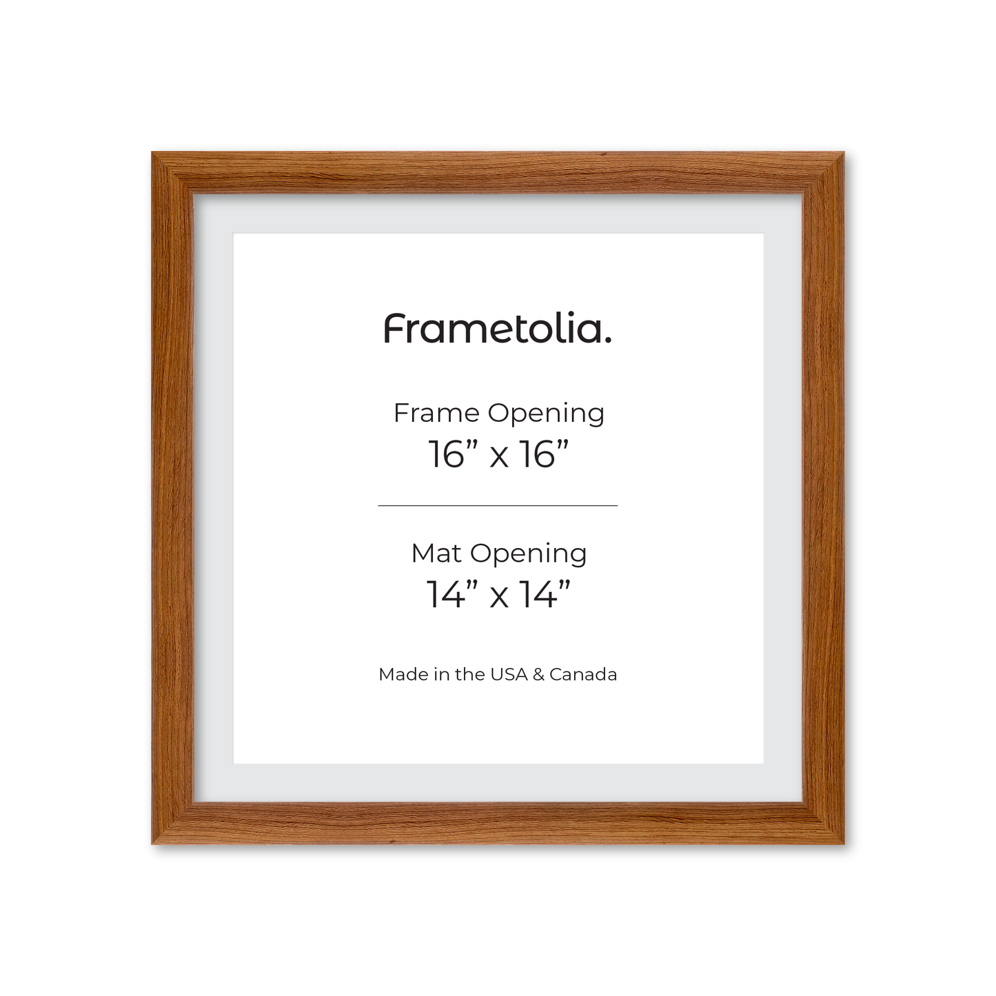 16" x 16" Light Walnut Hudson Wall Frame