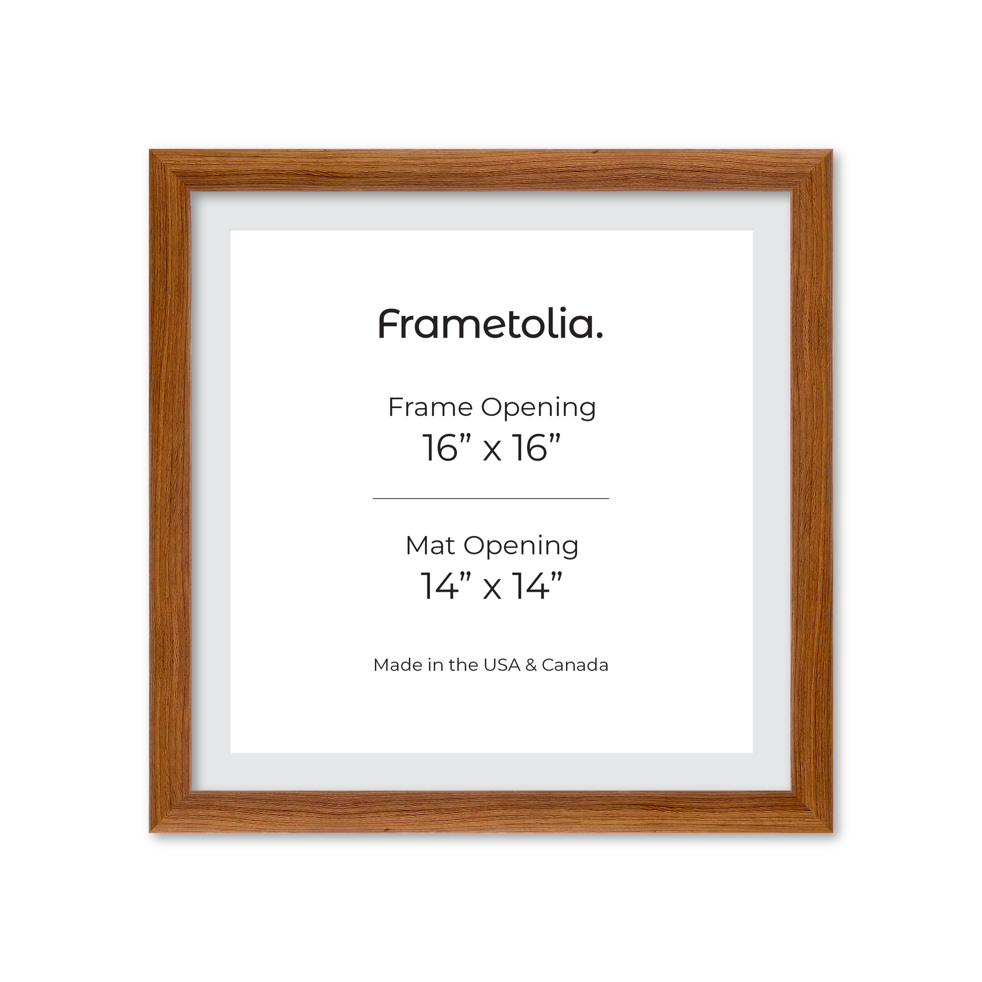 16" x 16" Light Walnut Hudson Wall Frame