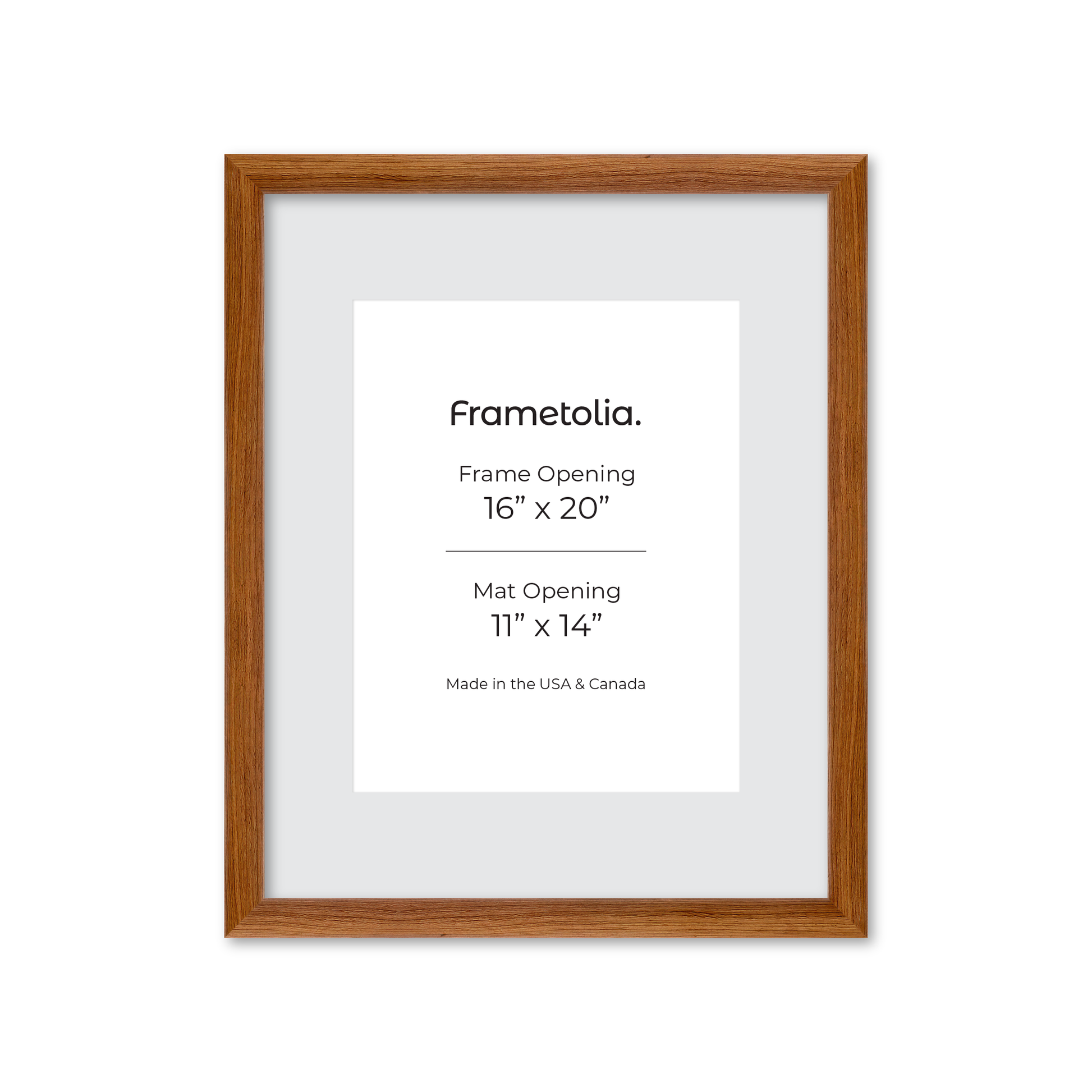 16" x 20" Light Walnut Hudson Wall Frame