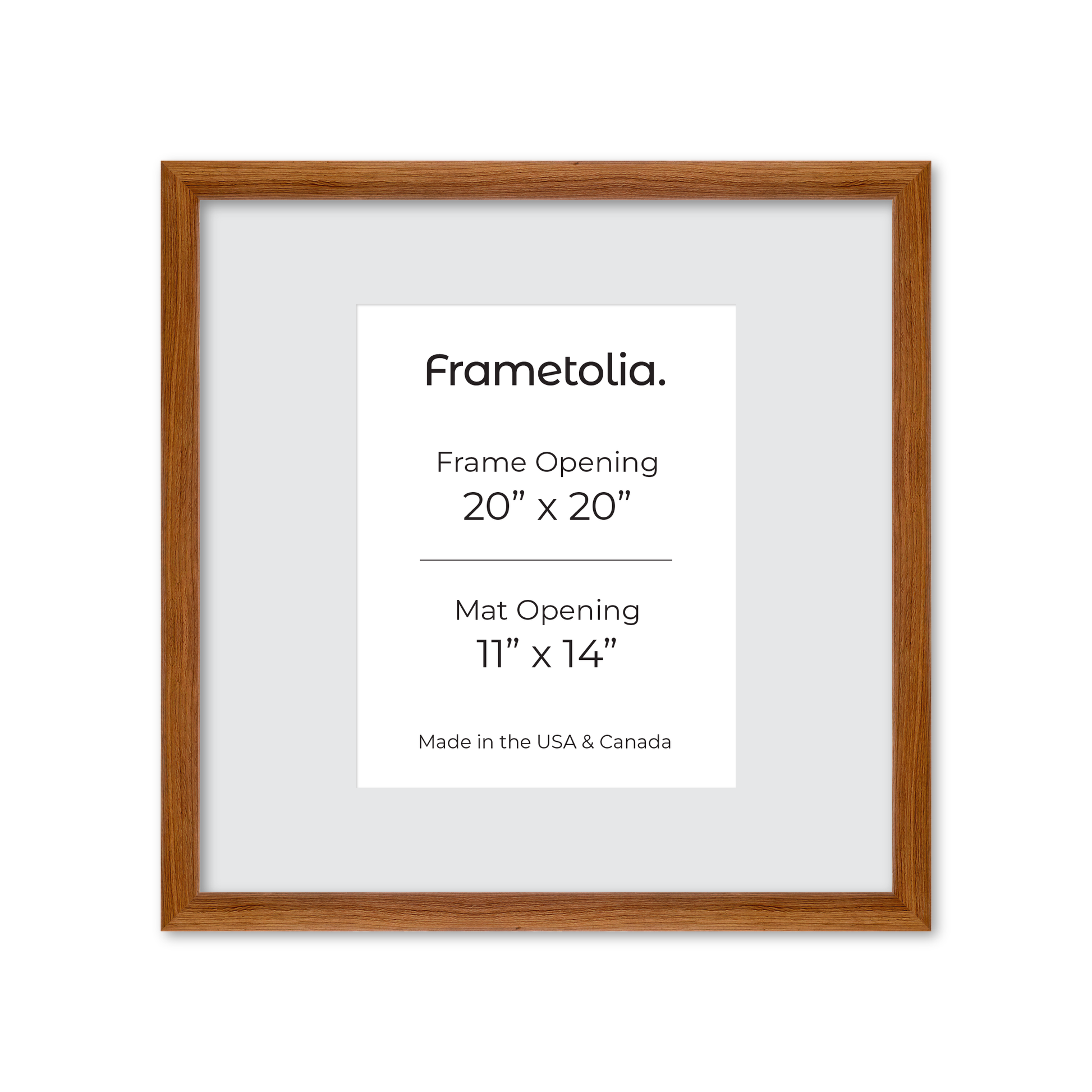 20" x 20" Light Walnut Hudson Wall Frame