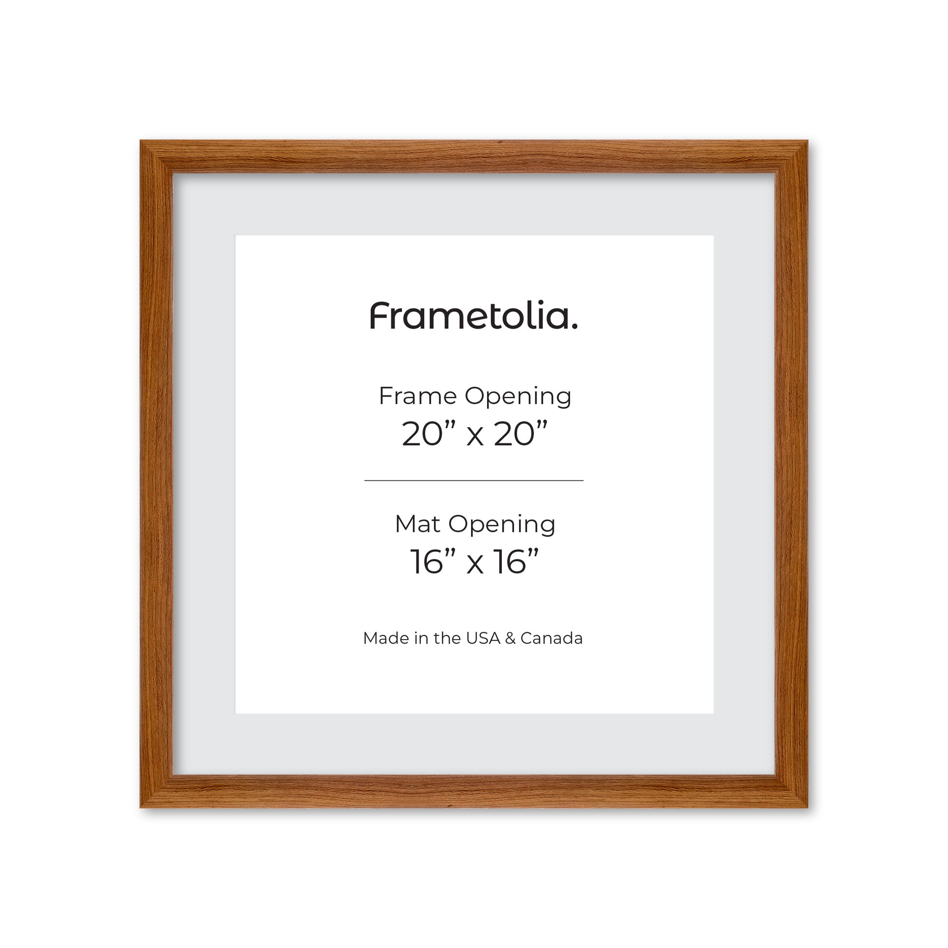 20" x 20" Light Walnut Hudson Wall Frame