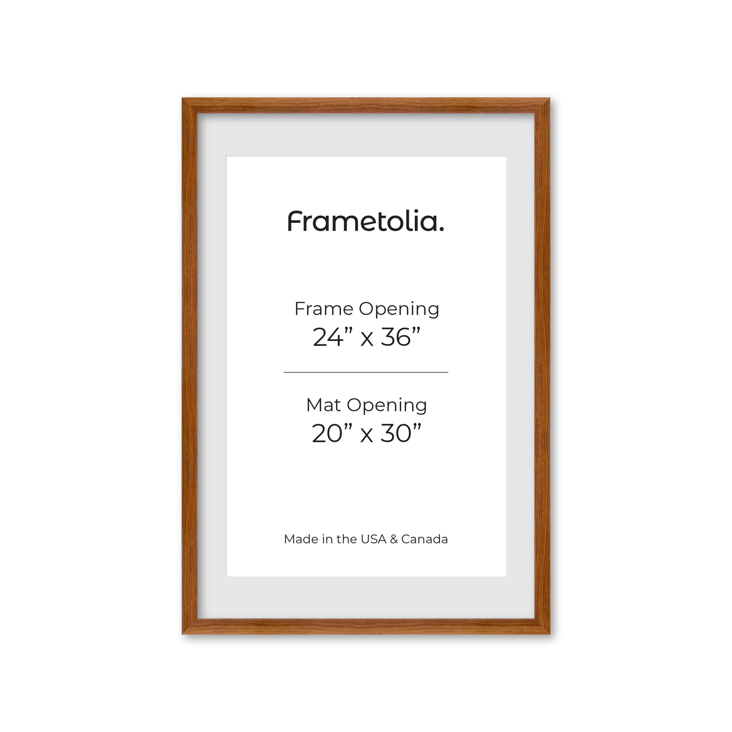 24" x 36" Light Walnut Hudson Wall Frame