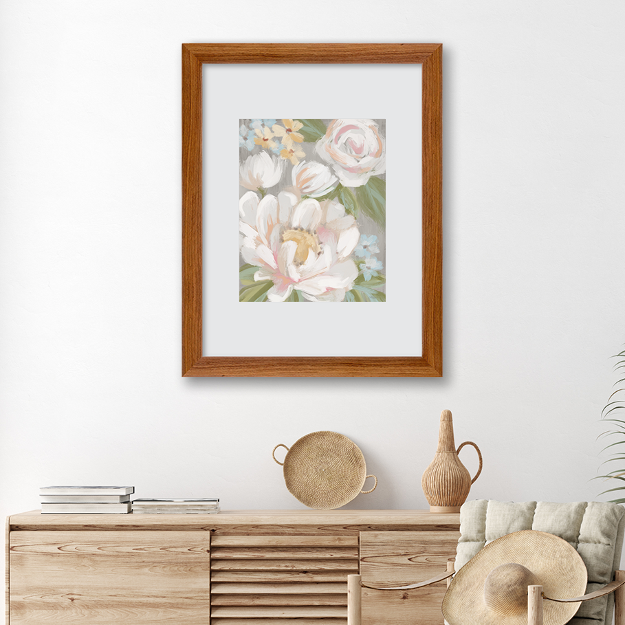 Light Walnut Hudson Wall Frame Hanging on the wall