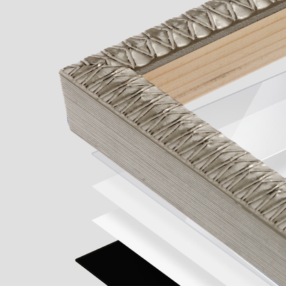 wall frame corner close up with layers broken out