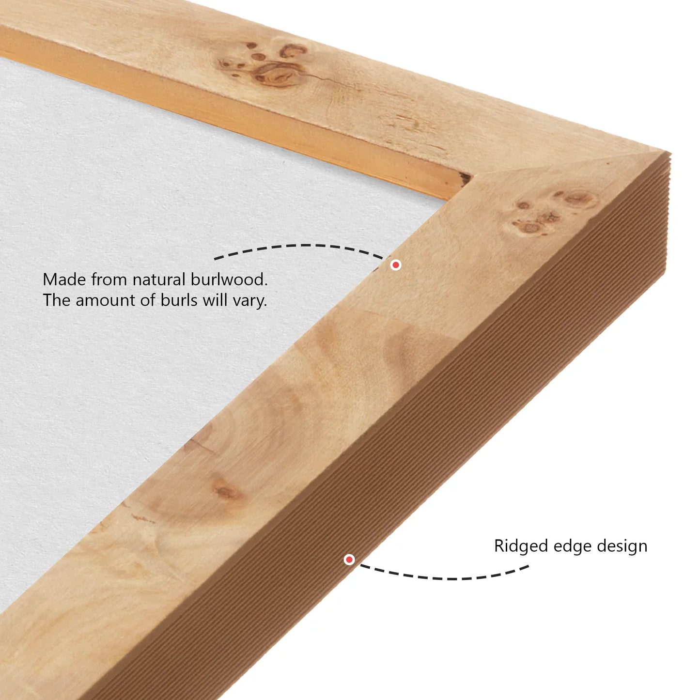 Natural Burlwood Medium Width Wall Frame