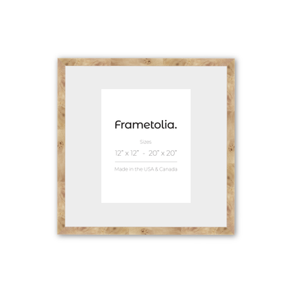 20" x 20" Natural Burlwood Medium Width Wall Frame