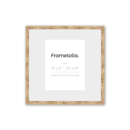 20" x 20" Natural Burlwood Medium Width Wall Frame
