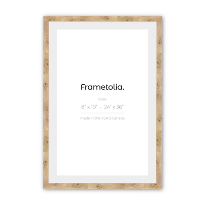 11" x 14" Natural Burlwood Medium Width Wall Frame