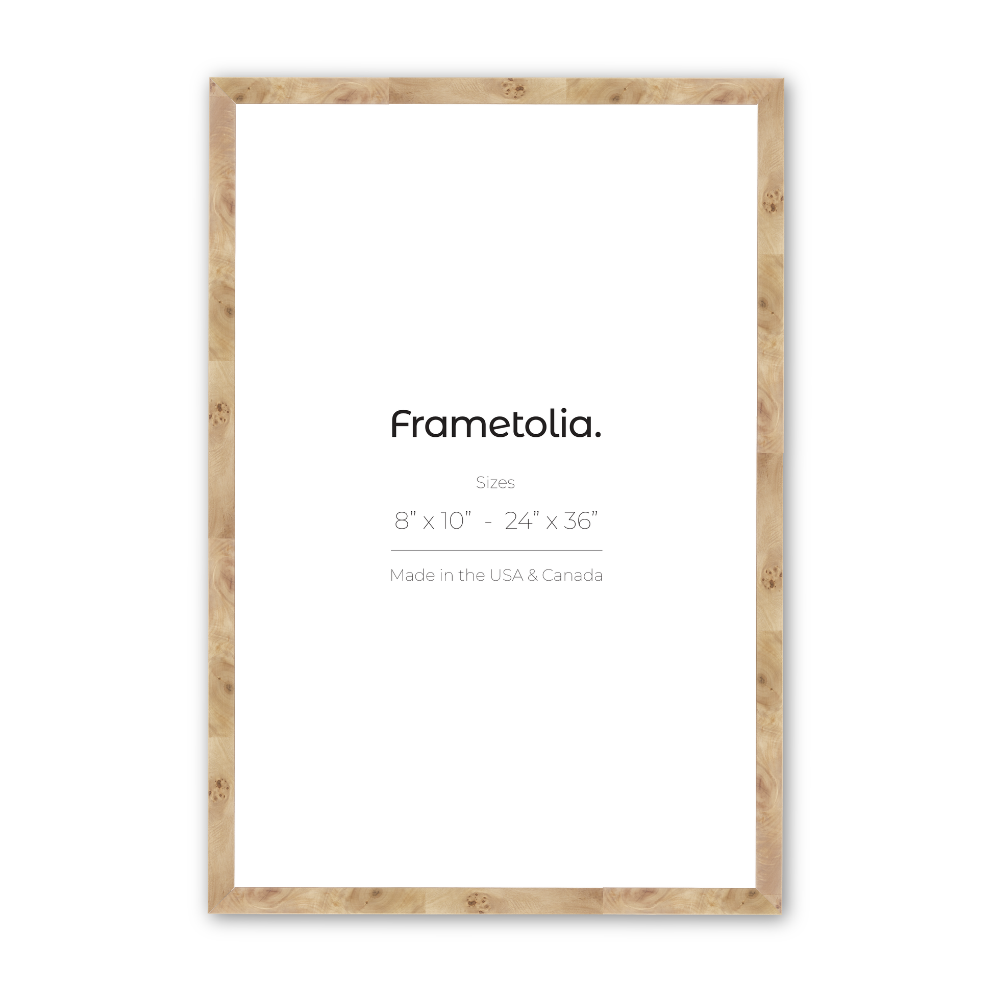 18" x 24" Natural Burlwood Medium Width Wall Frame