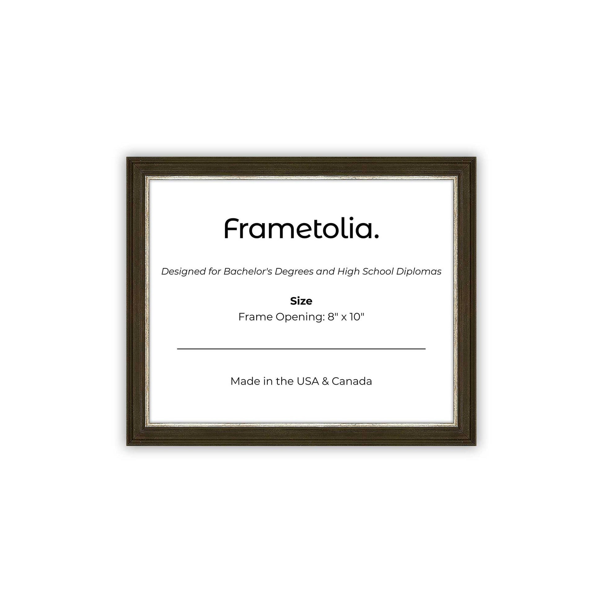8" x 10" Black and Silver FAMILY Diploma Frame - No Mat