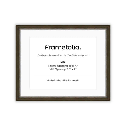 11" x 14" Black and Silver FAMILY  Diploma Frame with mat -  8.5 x 11 opening