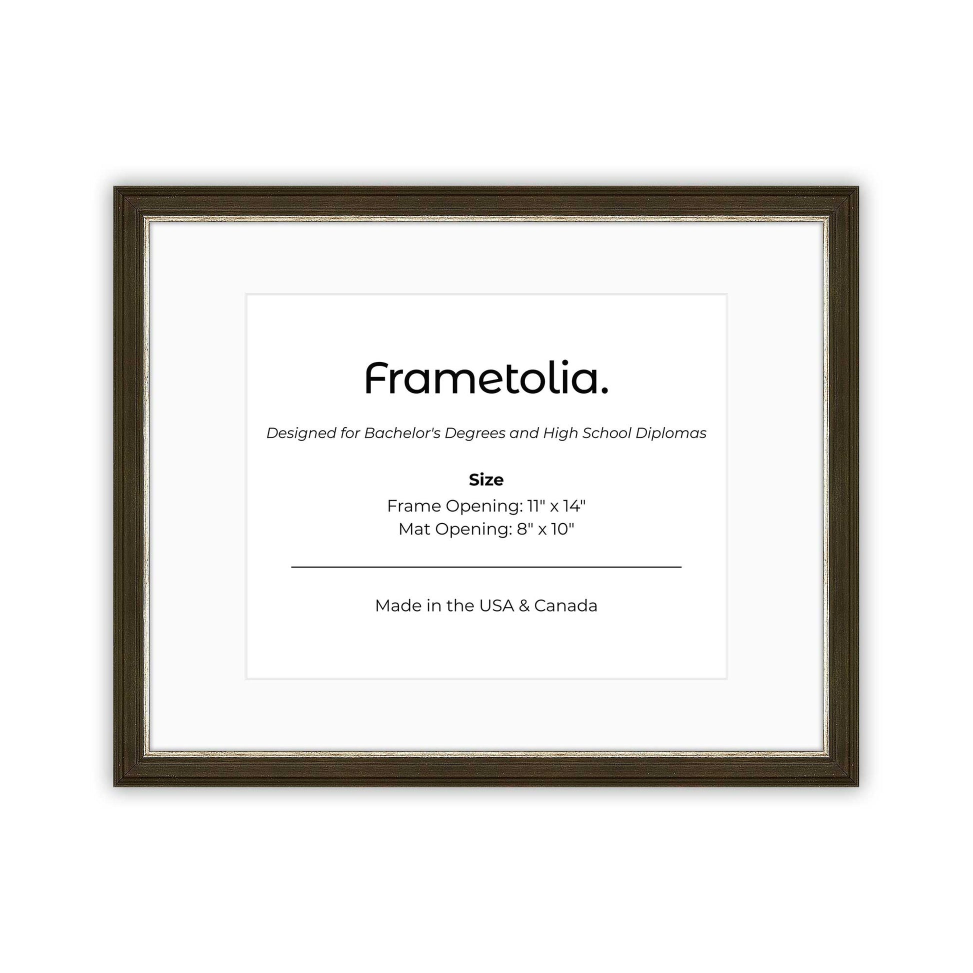 11" x 14" Black and Silver FAMILY  Diploma Frame with Mat - 8 x 10 opening