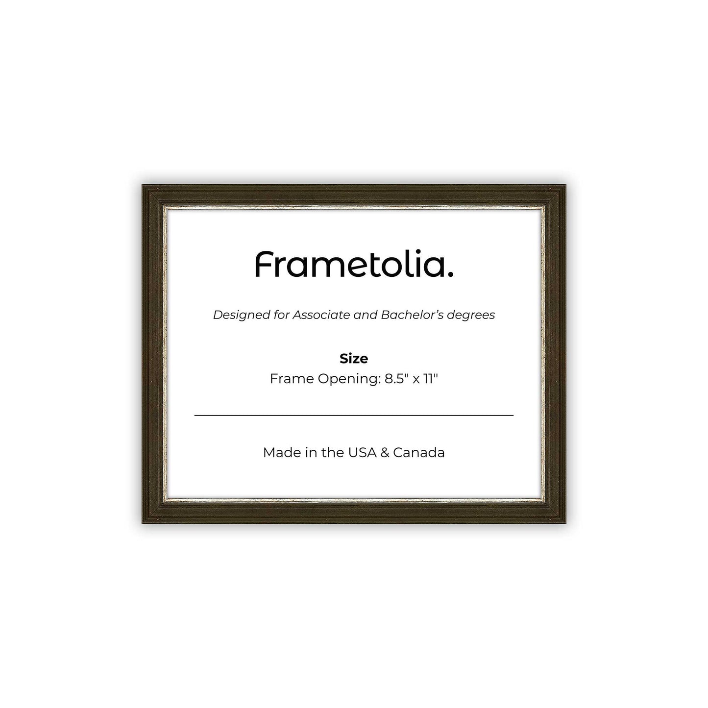 8.5" x 11" Black and Silver FAMILY  Diploma Frame - No Mat