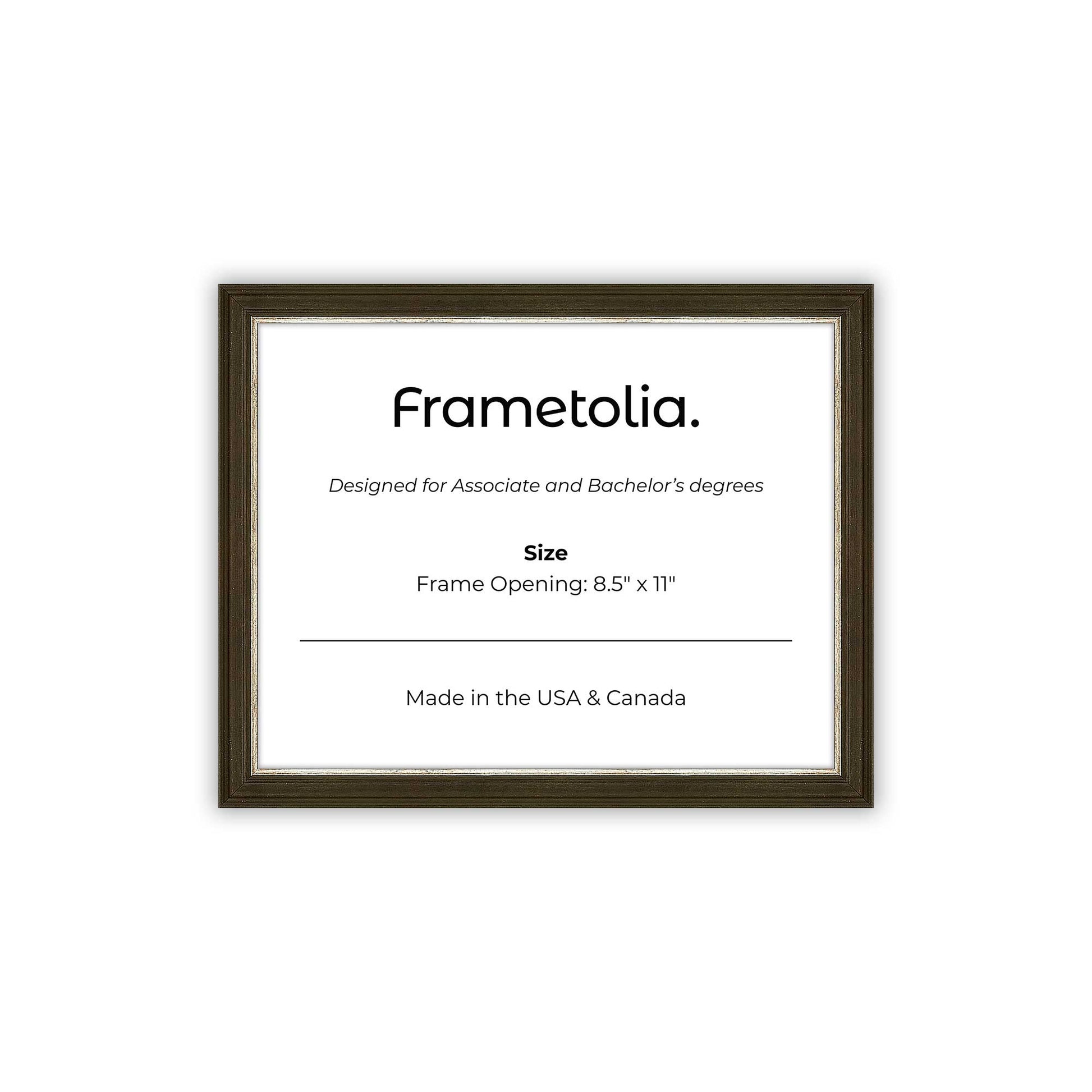 8.5" x 11" Black and Silver FAMILY  Diploma Frame - No Mat