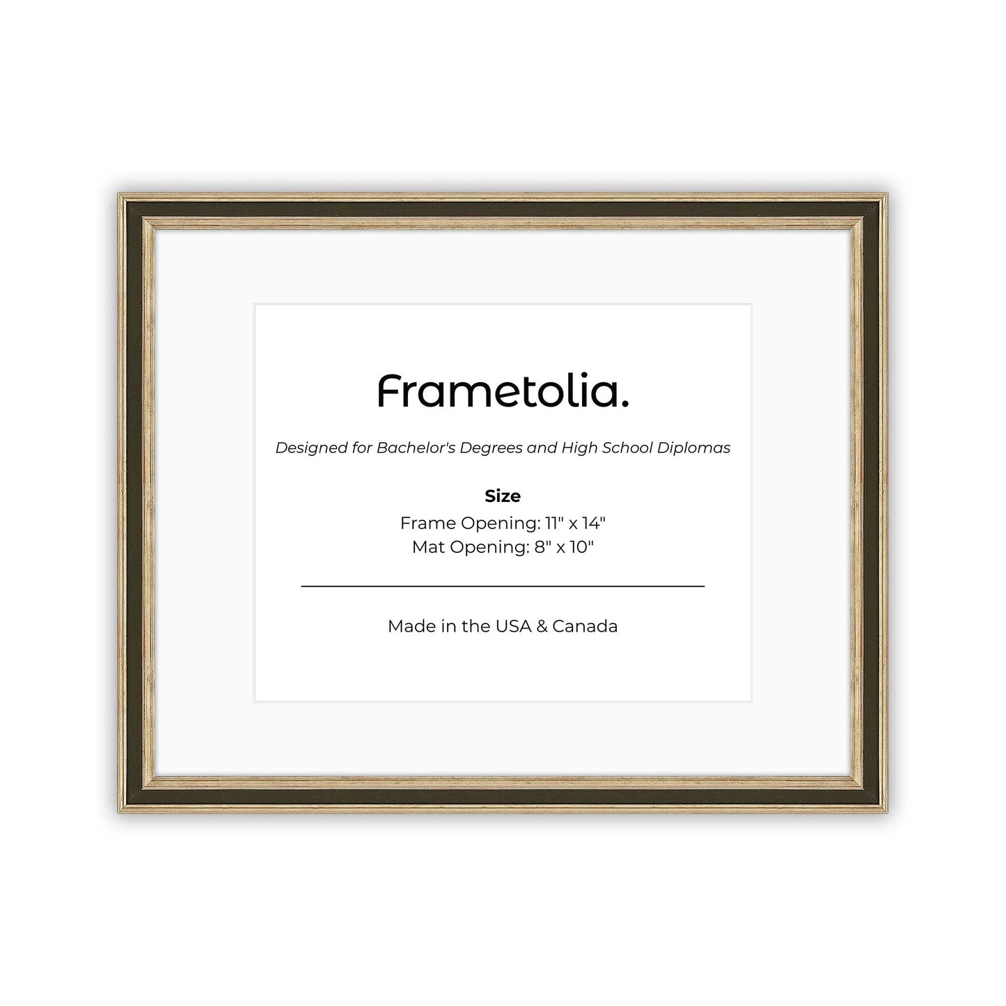 11" x 14" Gilded Silver FAMILY  Diploma Frame with Mat - 8 x 10 opening