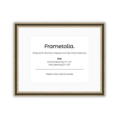 11" x 14" Gilded Silver FAMILY  Diploma Frame with Mat - 8 x 10 opening