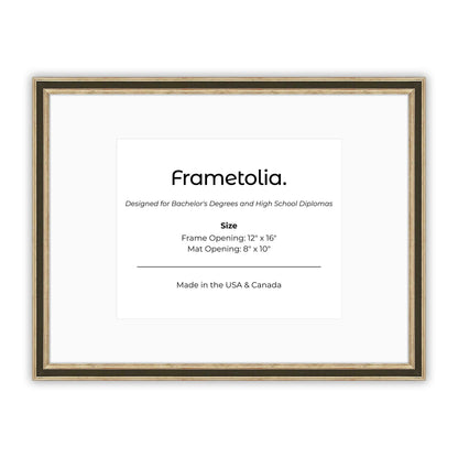 12" x 16" Gilded Silver FAMILY  Diploma Frame with Mat - 8 x 10 opening