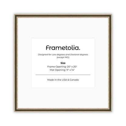 20" x 20" Gilded Silver FAMILY  Diploma Frame with Mat - 11 x 14 opening