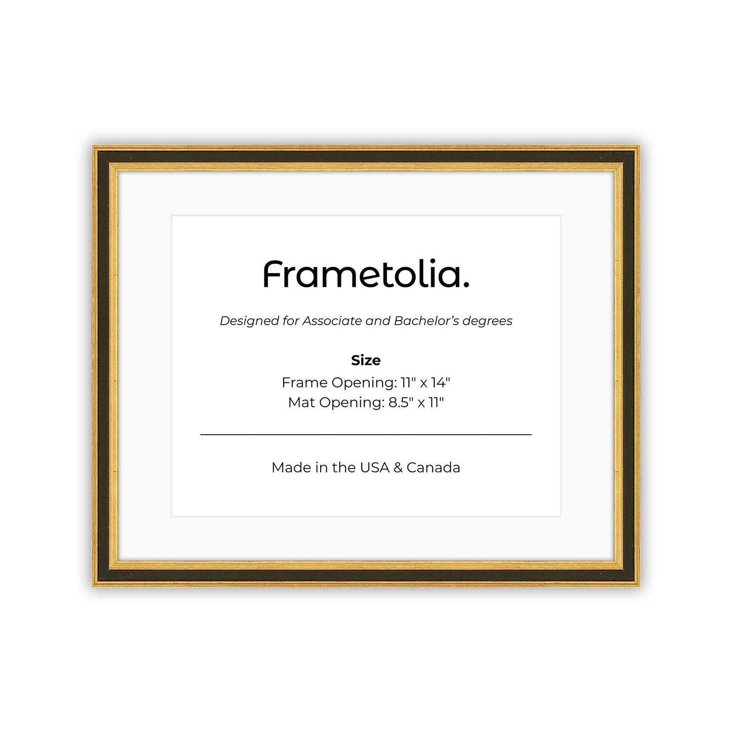 11" x 14" Gilded Gold FAMILY  Diploma Frame with mat -  8.5 x 11 opening