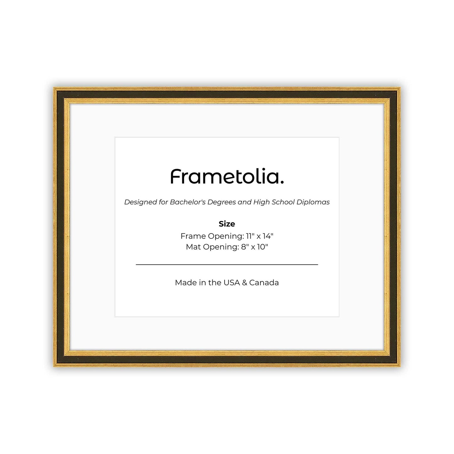 11" x 14" Gilded Gold FAMILY  Diploma Frame with Mat - 8 x 10 opening