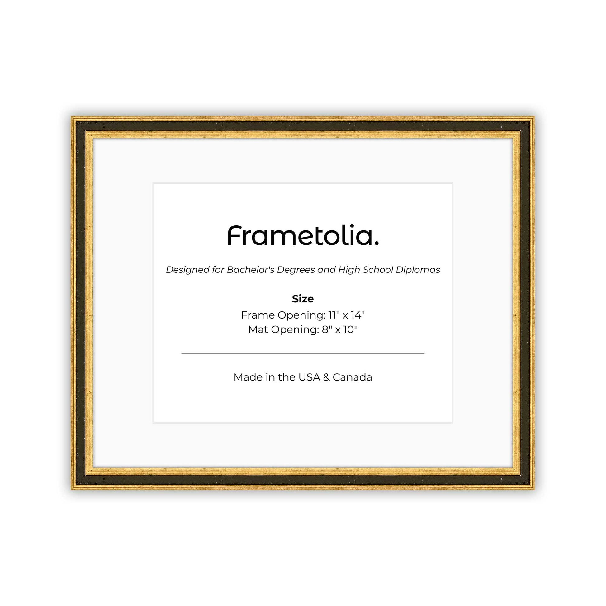 11" x 14" Gilded Gold FAMILY  Diploma Frame with Mat - 8 x 10 opening