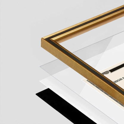Gilded Gold FAMILY Wall Frame corner Close up with layers broken out