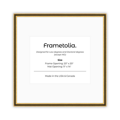 20" x 20" Gilded Gold FAMILY  Diploma Frame with Mat - 11 x 14 opening