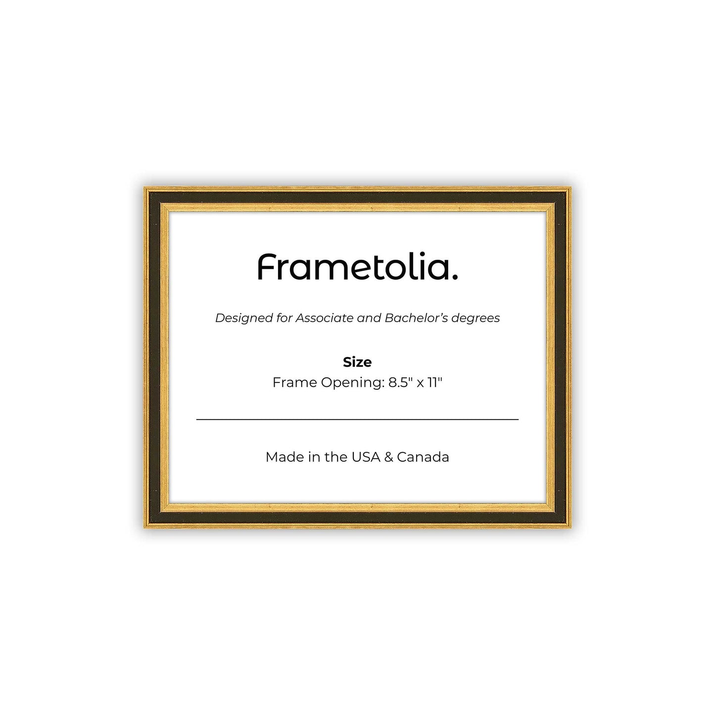 8.5" x 11" Gilded Gold FAMILY  Diploma Frame - No Mat