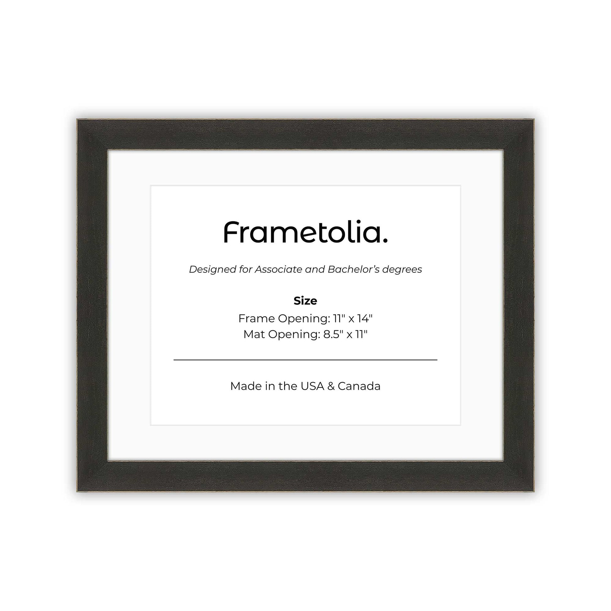 11" x 14" Village Coal FAMILY  Diploma Frame with mat -  8.5 x 11 opening