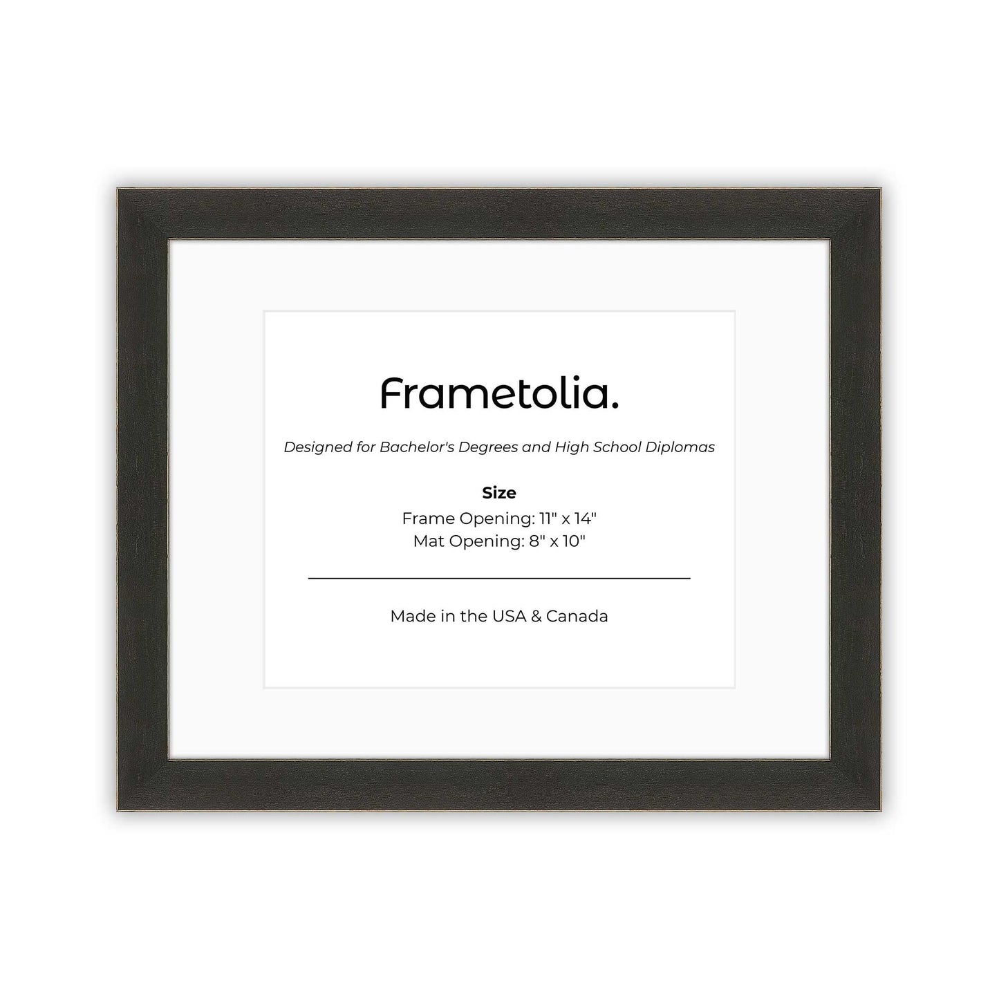 11" x 14" Village Coal FAMILY  Diploma Frame with Mat - 8 x 10 opening