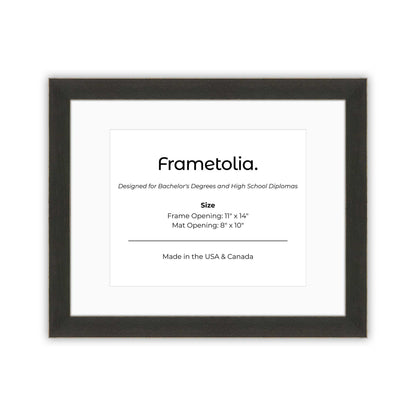 11" x 14" Village Coal FAMILY  Diploma Frame with Mat - 8 x 10 opening