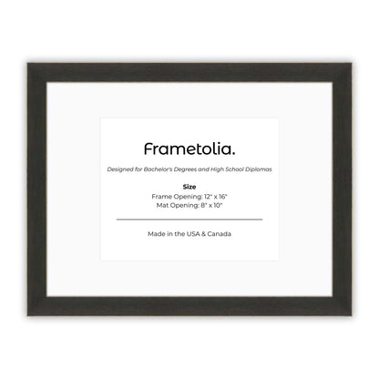 12" x 16" Village Coal FAMILY  Diploma Frame with Mat - 8 x 10 opening