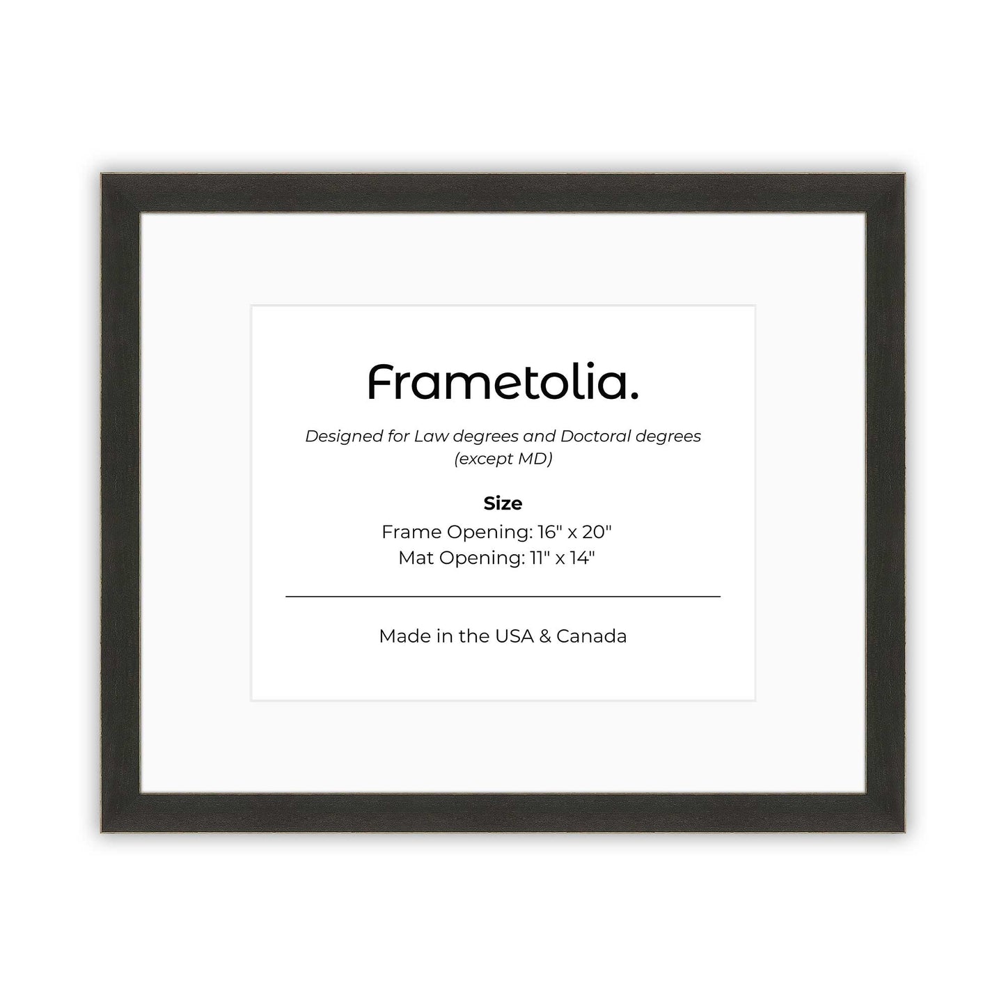 16" x 20" Village Coal FAMILY  Diploma Frame with Mat - 11 x 14 opening