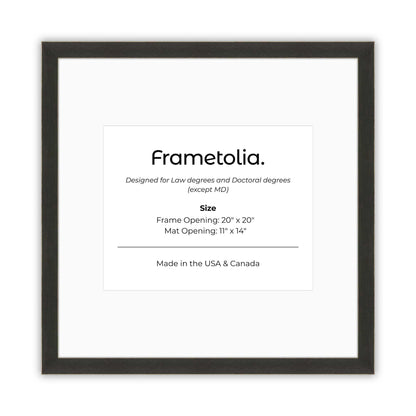 20" x 20" Village Coal FAMILY  Diploma Frame with Mat - 11 x 14 opening