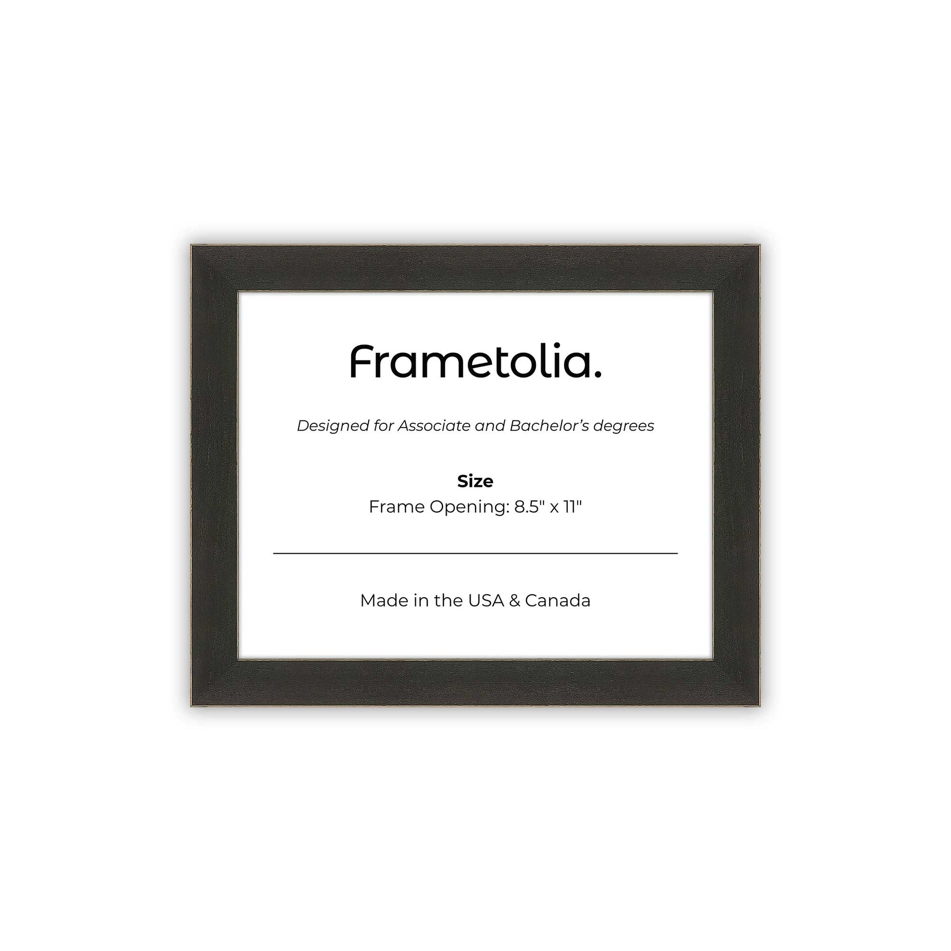 8.5" x 11" Village Coal FAMILY  Diploma Frame - No Mat