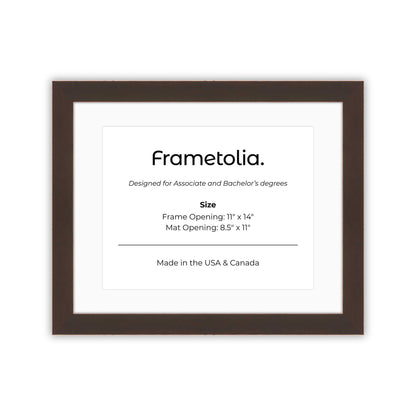 11" x 14" Mahogany FAMILY  Diploma Frame with mat -  8.5 x 11 opening