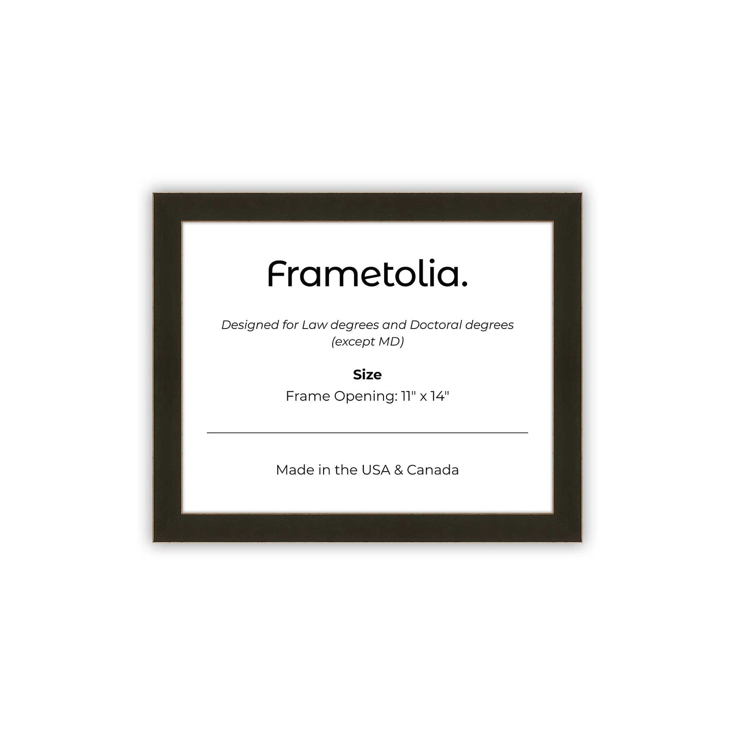 11" x 14" Bravo Brown FAMILY  Diploma Frame - No Mat