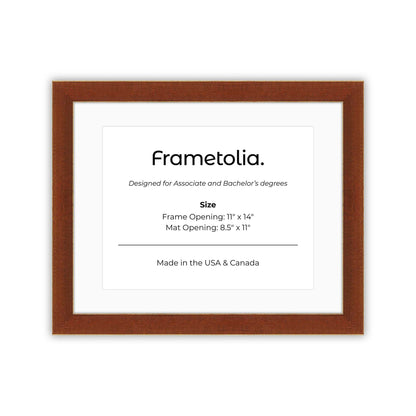 11" x 14" Honey FAMILY  Diploma Frame with mat -  8.5 x 11 opening